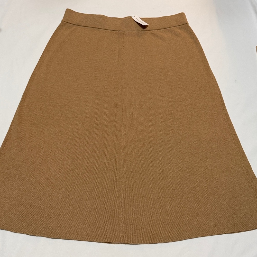 NWT Banana Republic A-Line Knit Midi Skirt Tan/ Light Brown size L